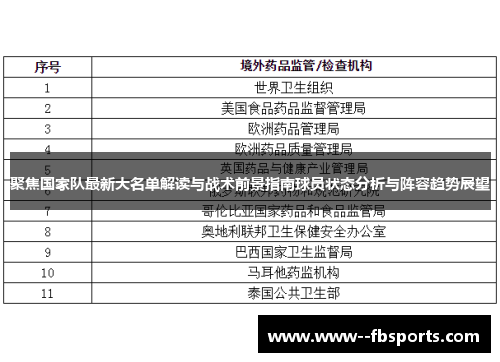 聚焦国家队最新大名单解读与战术前景指南球员状态分析与阵容趋势展望